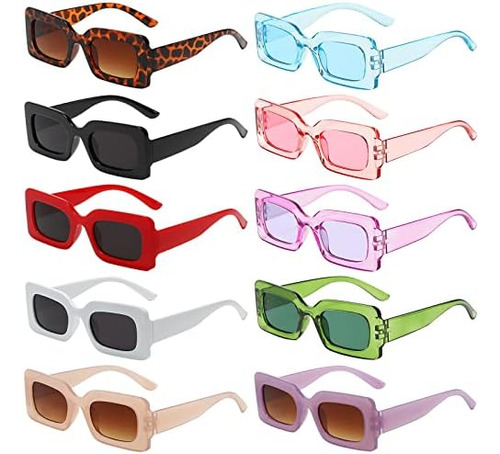 Sunovelties 10 Gafas De Sol Rectangulares Para Mujer Gafas R