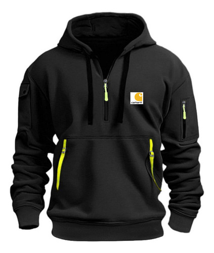 Sudadera Deportiva Hombre Con Capucha Y Varias Cremalleras