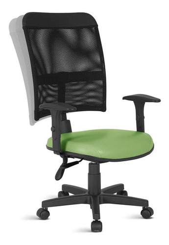 Cadeira De Escritório Ergonômica Em Tela Com Braço Rv Verde