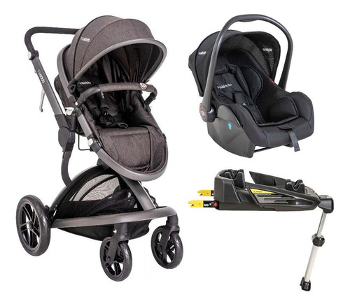 Carrinho De Bebê Quantum Com Bebê Conforto E Base Isofix