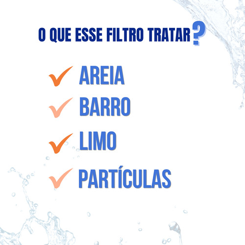 Filtro Para Água De Concessionária Retém Areia Barro 2000l/h