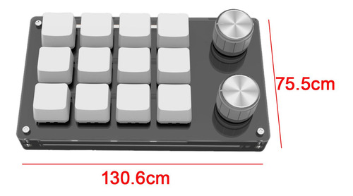 Teclado Para Jogos De Uma Mão Com 12 Teclas Atalhos Branco