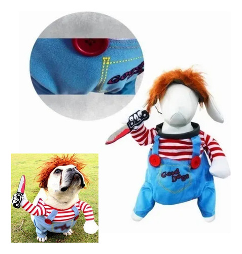 Disfraz De Chucky Para Perros O Gatos Talla M