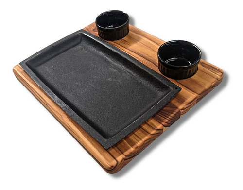 Kit 10 Tábuas Para Espetinho E Porção Com Chapa E 2 Cumbucas