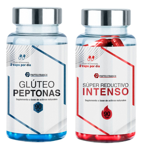 Kit Suplementos Glúteo Peptonas + Reductor Abdominal Capsula Sin Sabor