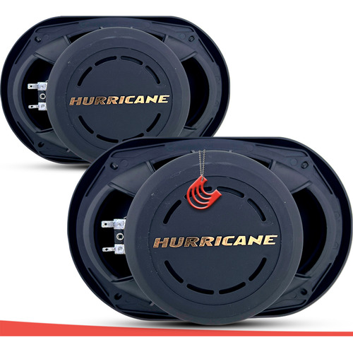 Par Alto Falante 6x9 Automotivo Som 520w Hurricane A69q Cor Preto