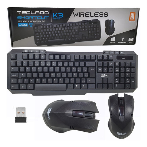 Imagem 1 de 5 de Kit Teclado E Mouse Wireless Sem Fio Envio Imediato