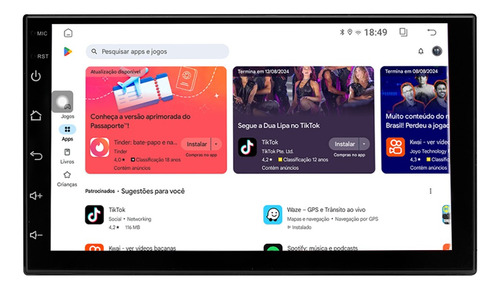 Multimidia Aikon Core Red 1din 9p 2/64gb Qled