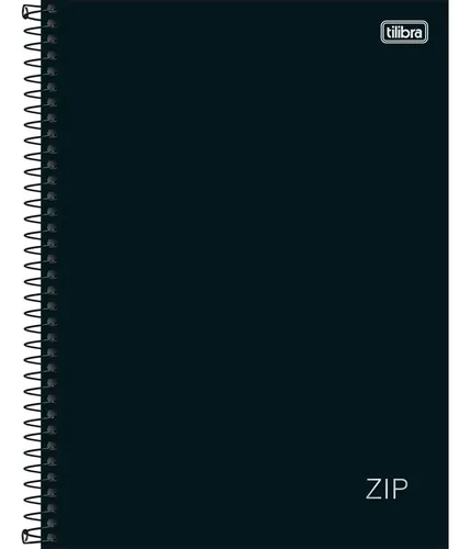 Caderno 1 Matéria 80fls Universitário Espiral Capa Dura ZIP Tilibra Preto