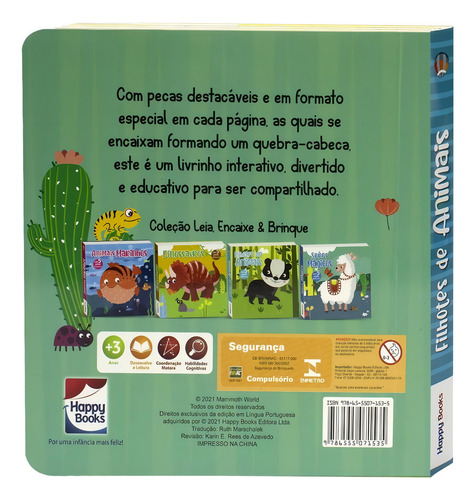 Leia, Encaixe & Brinque: Filhotes de Animais, de Mammoth World. Editorial Happy Books, capa dura em português, 2022