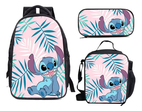 Kit De Mochila Lonchera Y Cartuchera Diseno De Stitch