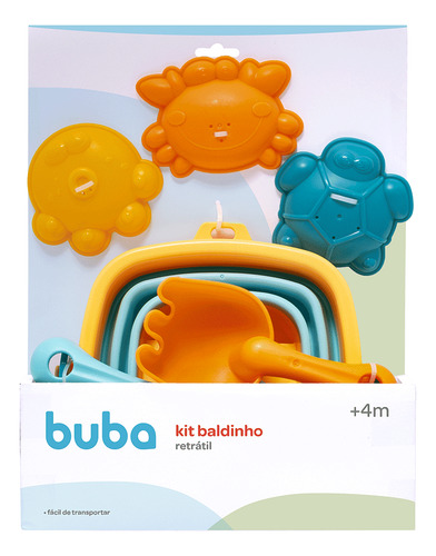 Kit Baldinho Retrátil De Praia Para Bebê Com Acessórios Buba