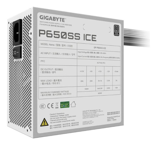 Fuente De Poder Gigabyte P650ss Ice 650w 80 Plus Silver