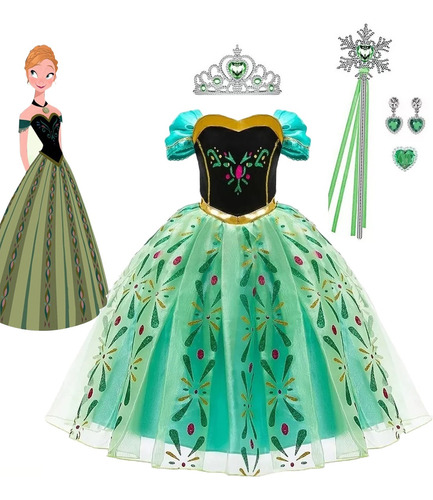 Disfraz De Princesa Anna Para Niña Frozen Party Cumpleaños, Ropa De Halloween Diseñopara, Fiesta De Cumpleaños O Cosplay, Belleza, Vestir Accesorios