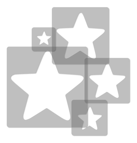 Stencil Kit De Estrela - Molde Vazado Decoração R-1040