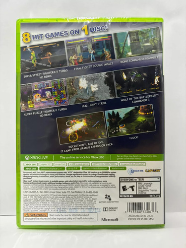 Capcom Colection 8 Hits Xbox 360 Mídia Física Original