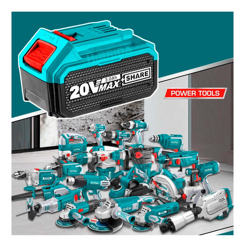 Batería 20v 3ah De Litio Total Portátil Con Indicador Led