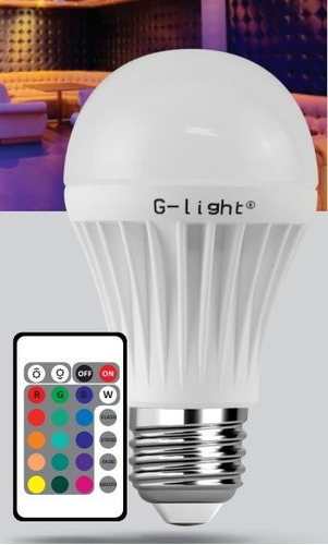 Lâmpada Led G-light A60 E27 Rgb 3w Autovolt Com Controle 110V/220V