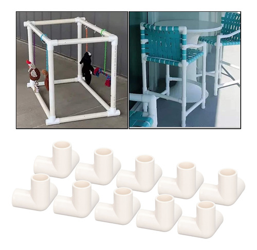 10 Piezas De Accesorios De Tubería De 3 Vías, Plástico Pvc,