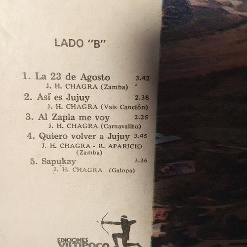 A Jujuy Siempre Se Vuelve.j. H.chagra, Autor Sapo Cancionero (Usado)