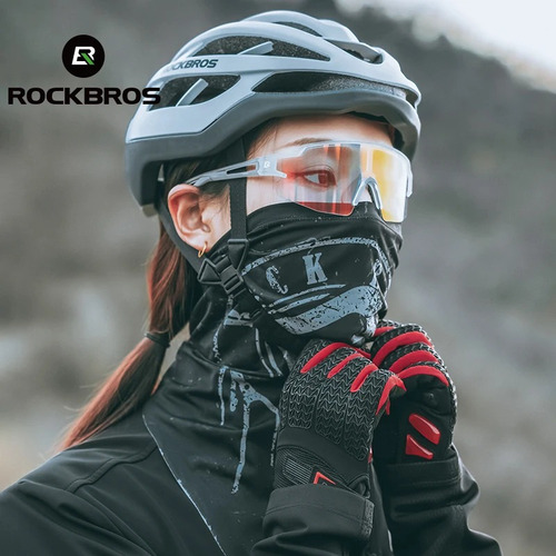 Guantes Rockbros Largos De Invierno Ciclismo Con Pads De Gel Negro Y Gris Xl