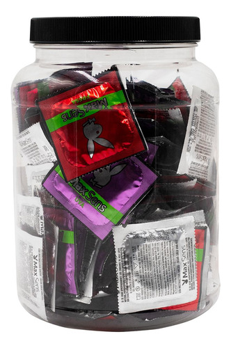 Condoms Max Sens, Sabor Fresa Y Uva, 200 Piezas, Playboy