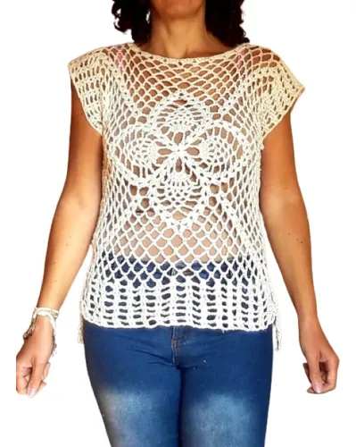 Remeras a crochet para mujer hot sale