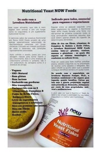 Nutricional Yeast Flakes Now Foods Vegano Importado