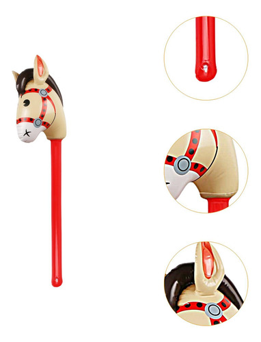 2 Caballo Inflable De Juguete Para Niños, Juguete Rojo