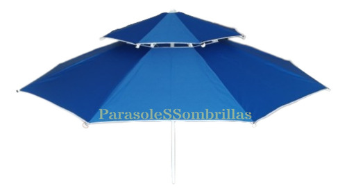 Parasol Lona Desfogue Azul 2.80mts Alt Varilla Fibra Gruesa