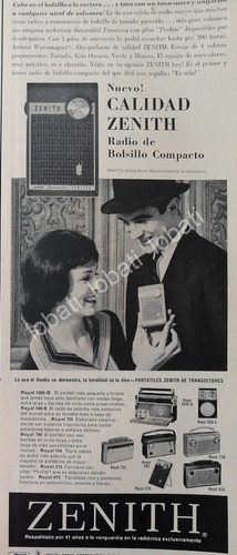 Cartel De Radios De Bolsillo Zenith Zenette Royal 100 1960 3