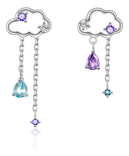 Pendientes Asimétricos Arete Con Forma De Nube Hueca Para Mu