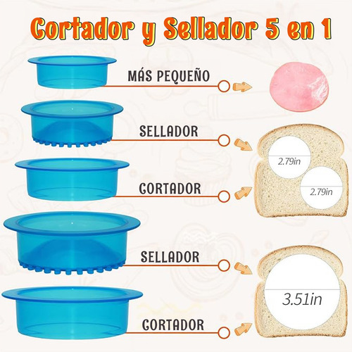 U Chef Set 5 Cortadores Y Selladores De Sándwich Para Niños