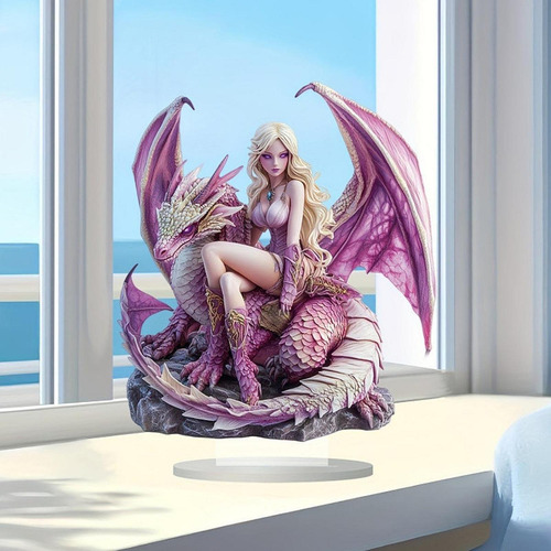 2d Acrílico Dragón Hada De Hadas Mesa Decoración Con La