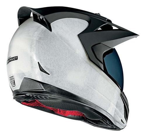 Casco Motocicleta Icon Variant Xxl 2012 Mica Oscura Transparente Fibra De Vidrio Monocolor 2xl