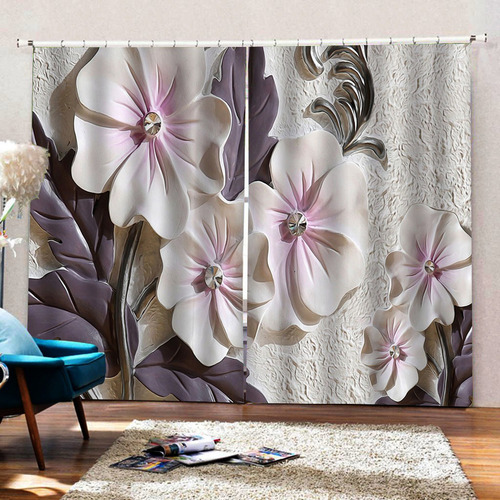 Bh Compatible Cortinas De Impresos 3d Flor De