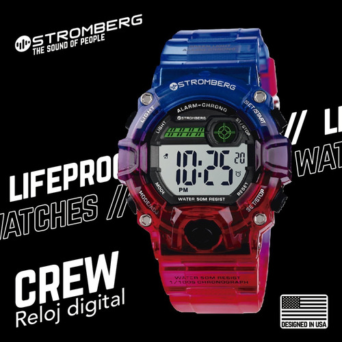 Reloj Stromberg Crew Sumergible Digital Rojoazulado Tamaño M