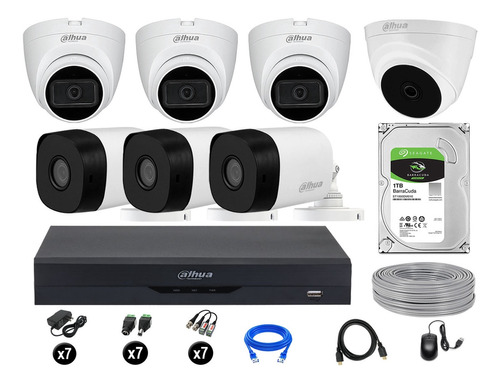 Cámaras Seguridad Dahua Kit 7 5mp + 1tb 03 Camaras Audio P2p