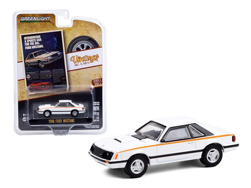 1980 Ford Mustang Blanco Greenlight 1:64 Vintage Cars