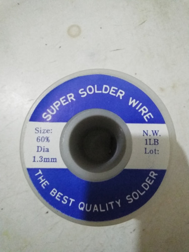 Rollo Estaño 60/40 Super Solder Wire 1.3mm 1 Lb 100% Calidad