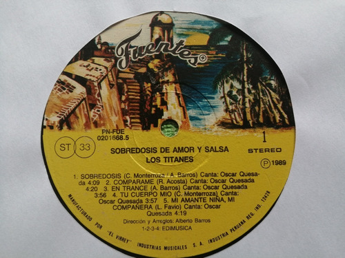 Eam Lp Vinilo Los Titanes Sobredosis De Amor Y Salsa 1989 (Usado)