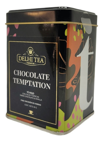 Imagen 1 de 1 de Te Hebras Delhi Tea Chocolate Temptation Lata X 40 G