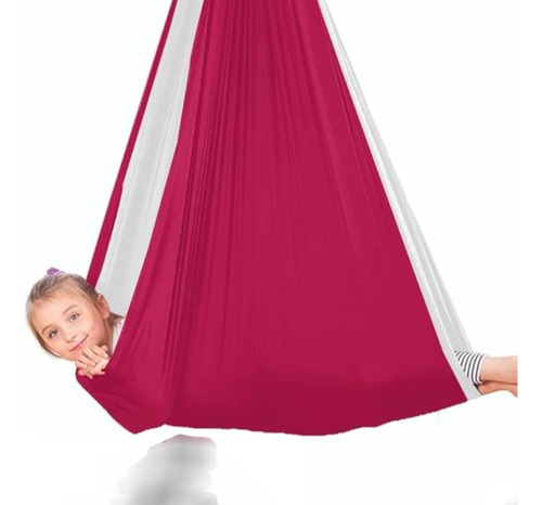 Hamaca Sensorial Doble Tela Bordo/blanco
