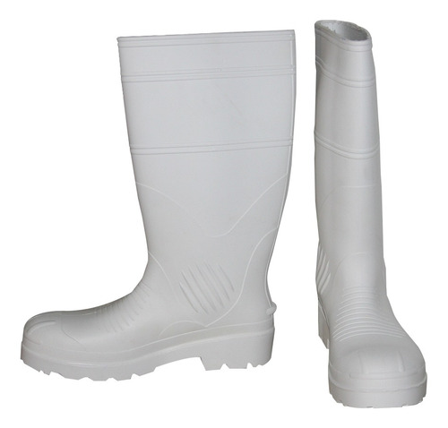 Imagen 2 de 9 de Botas Pvc Caña Larga Con Puntera Supla, Blanca Talla 45 Pc
