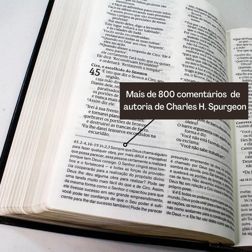 Imagem 5 de 9 de Biblia Charles Spurgeon De Estudos Nvt Letra Grande