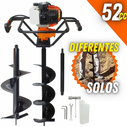 Perfurador De Solo 2t 52cc + Broca 80x30cm + Extensão 40cm