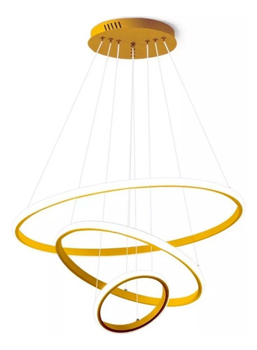 Lustre Moderno Pendente Arcos Led Luminária Sobrepor Teto
