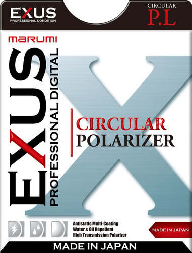 Imagen 2 de 5 de Filtro Polarizador Circular Exus Marumi 77mm Antiestatico