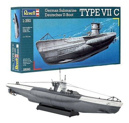 Submarino U-boot Type Vii C - 1/350 - Revell 05093 - 19,2 Cm
