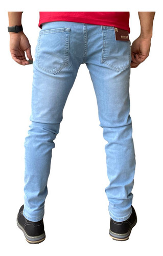 Pantalón Jeans Elasticado Slim Celeste